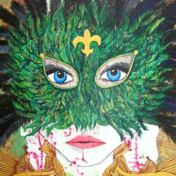 blue eyed masquerade mask woman